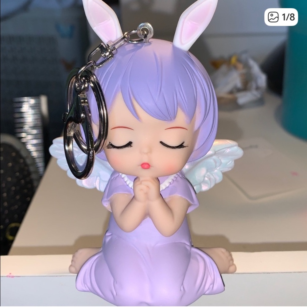 Purple Angel purse/bag charm Keychain